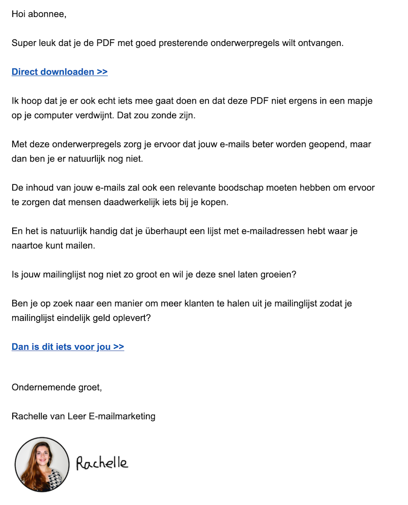 Behavior Based E-mailmarketing kadootje
